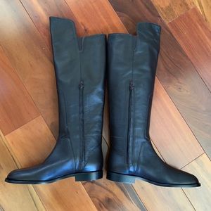 Halston Leather Tall Shaft Boots